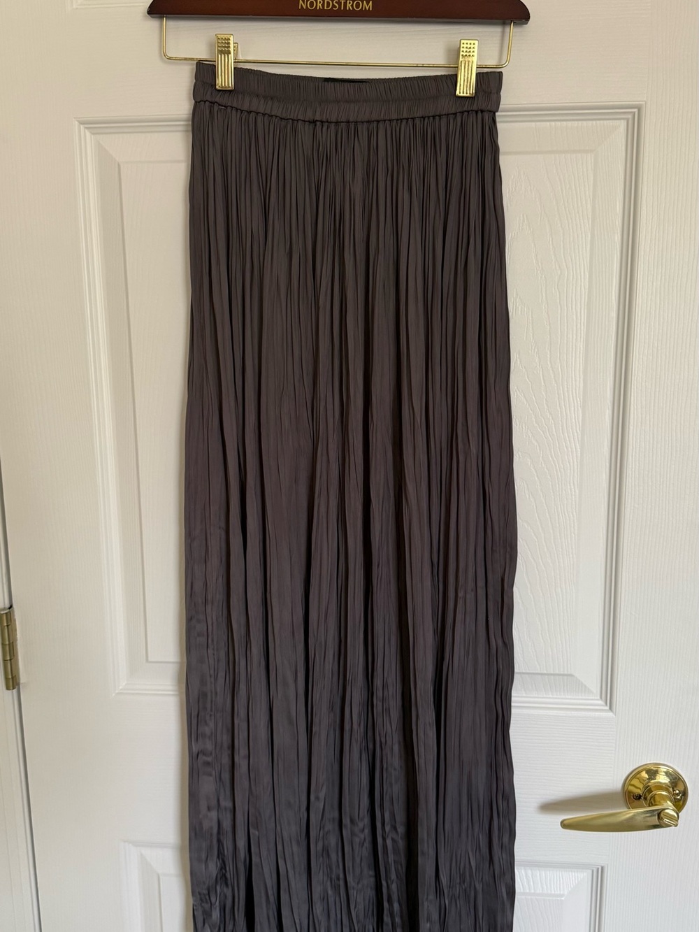 Nordstrom Charcoal Gray Pleated Maxi Skirt